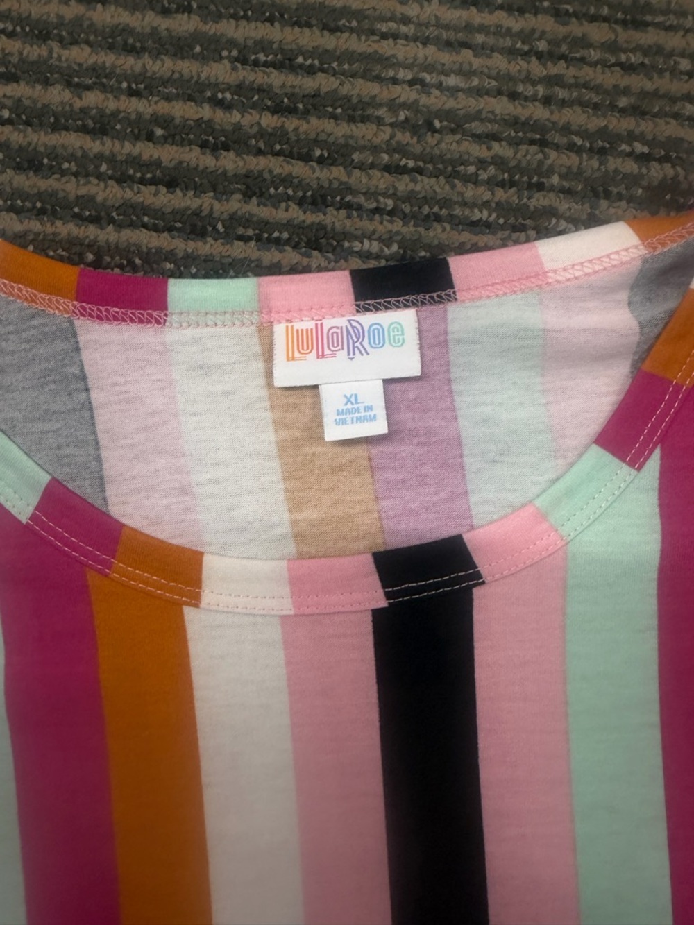 NWT LuLaRoe Marly Striped Dress - Pink, Mint, Black SZ XL - Picture 3 of 3